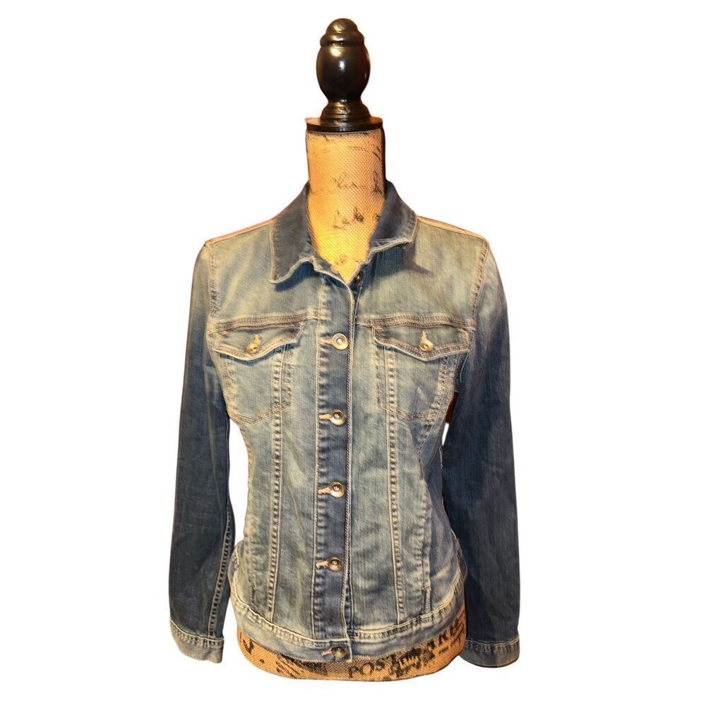 Calvin Klein Jeans Blue Long Sleeve Collared Jean Jacket Size Large